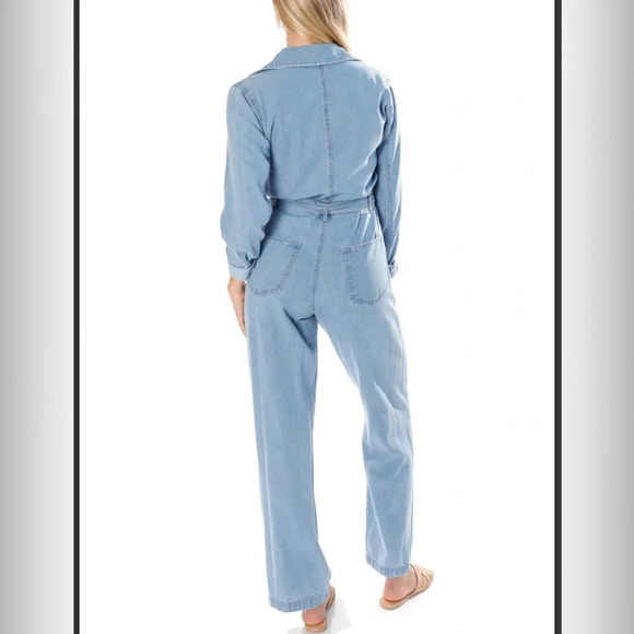 Billabong Salty Blonde Sunday Uniform denim work jumpsuit overalls size XS/6 - Picture 2 of 16